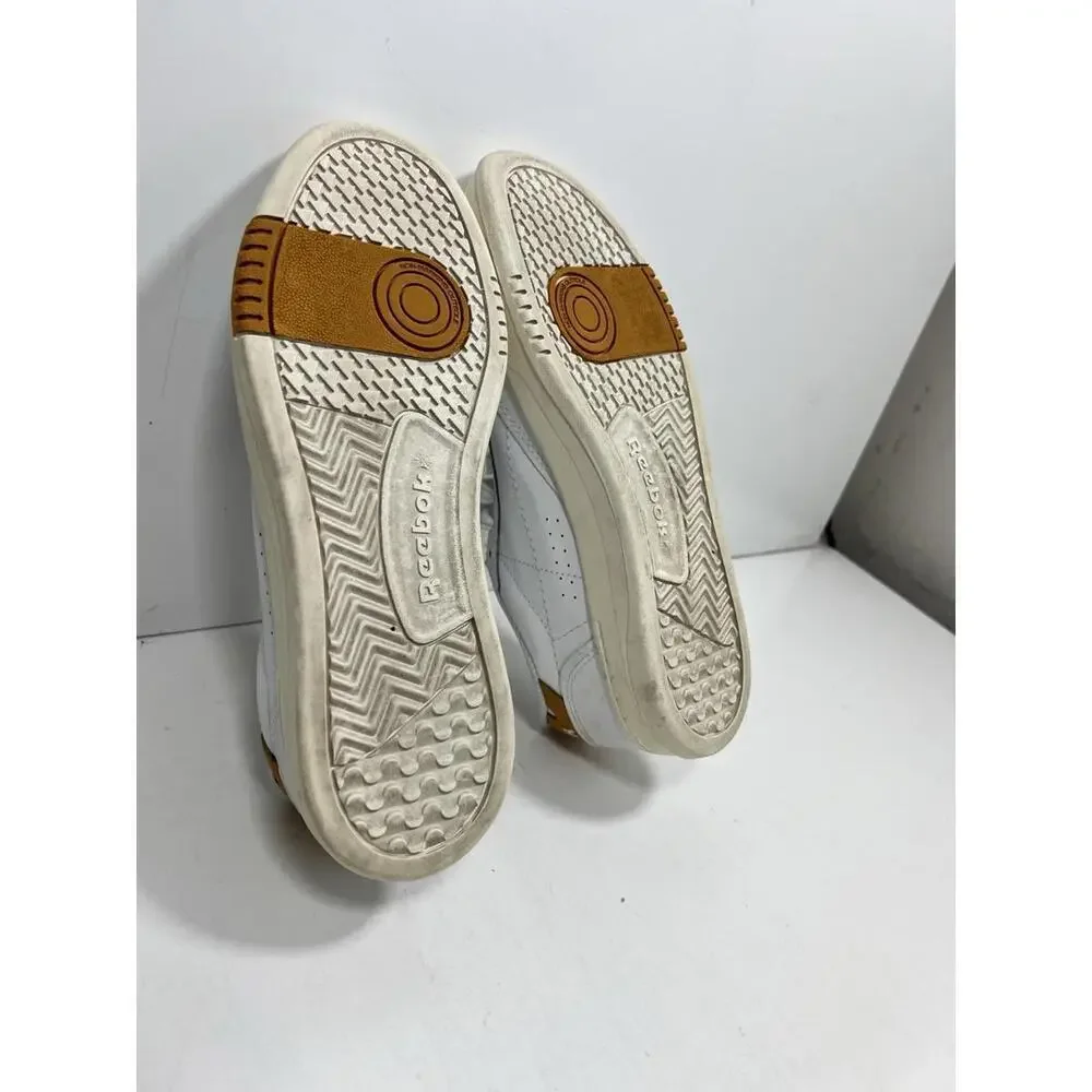 Size 8.5 - Reebok Court Peak White Bright Ochre Women’s 10